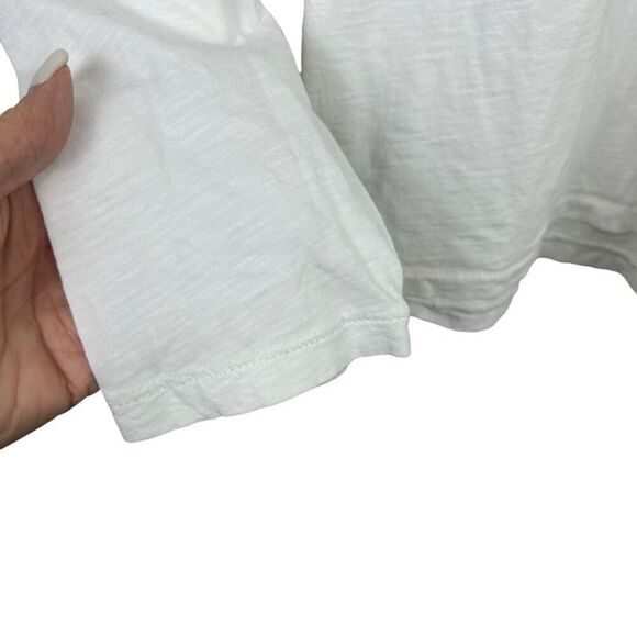 MADEWELL WOMEN'S WHITE LONG SLEEVE CREW NECK COTTON T-SHIRT Sz 1X XL pocket - Picture 5 of 13